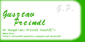 gusztav preindl business card